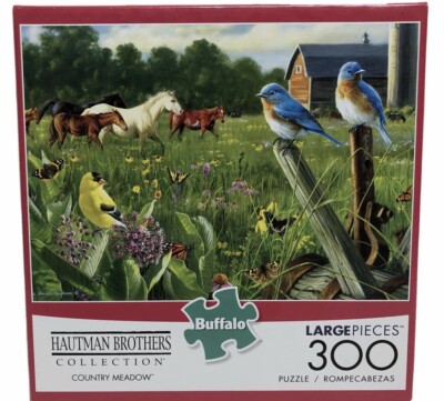 Buffalo Games Hautman Brothers Countrt Meadows 300 Piece Puzzle NEW Large Pieces