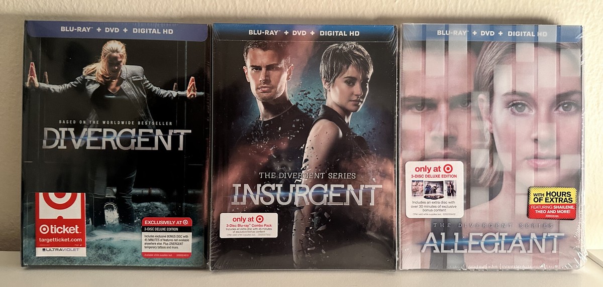 Divergent, Insurgent, Allegiant Series Set Blu-ray DVD, NEW SEALED