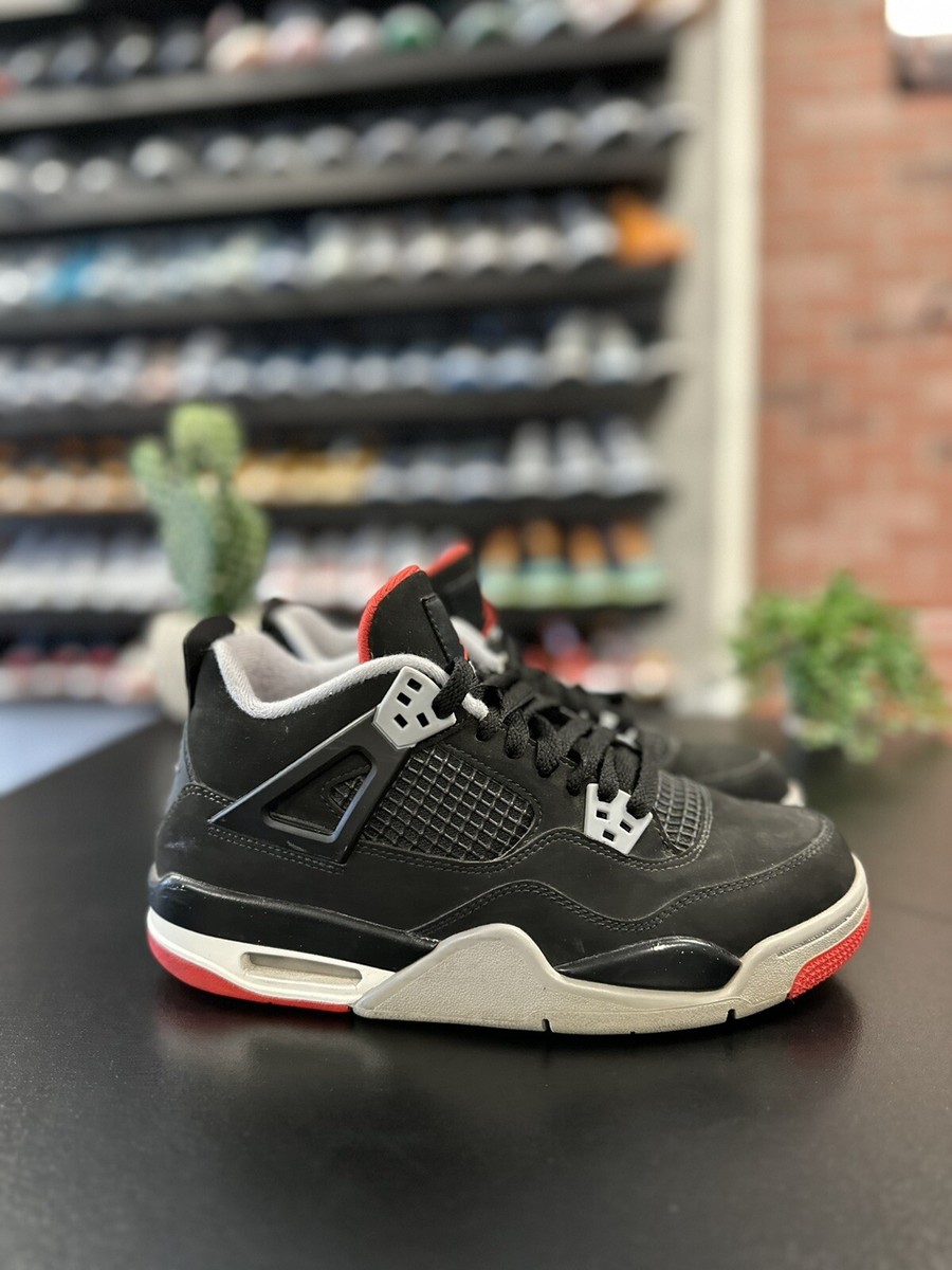 Size 7Y/8.5W Nike Air Jordan 4 Retro Bred 2019 GS 408452 060 100