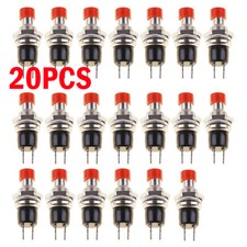 20PCS Lockless Momentary ON/OFF Push button Red Mini Switch PBS-110 US Stock