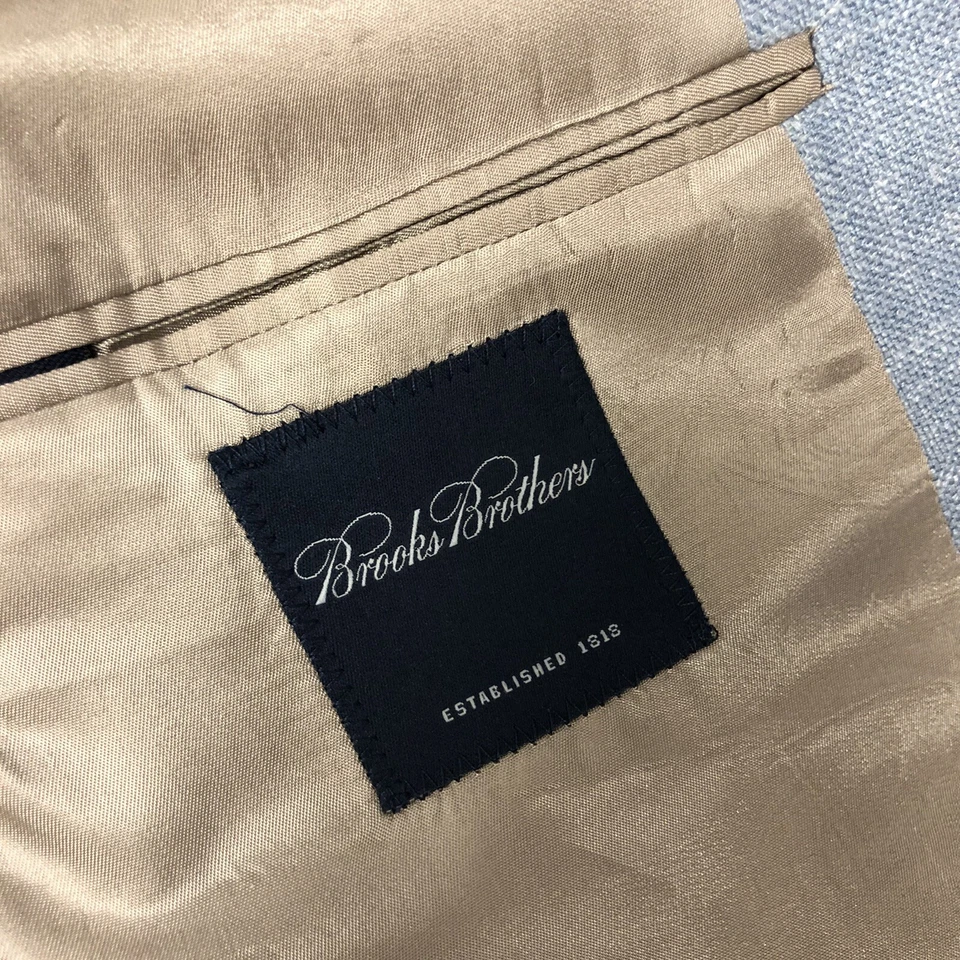 Brooks Brothers Sky Blue FLECKED Sport Coat 3 Btn Jacket Silk Linen Wool Blazer - Image 3 of 4