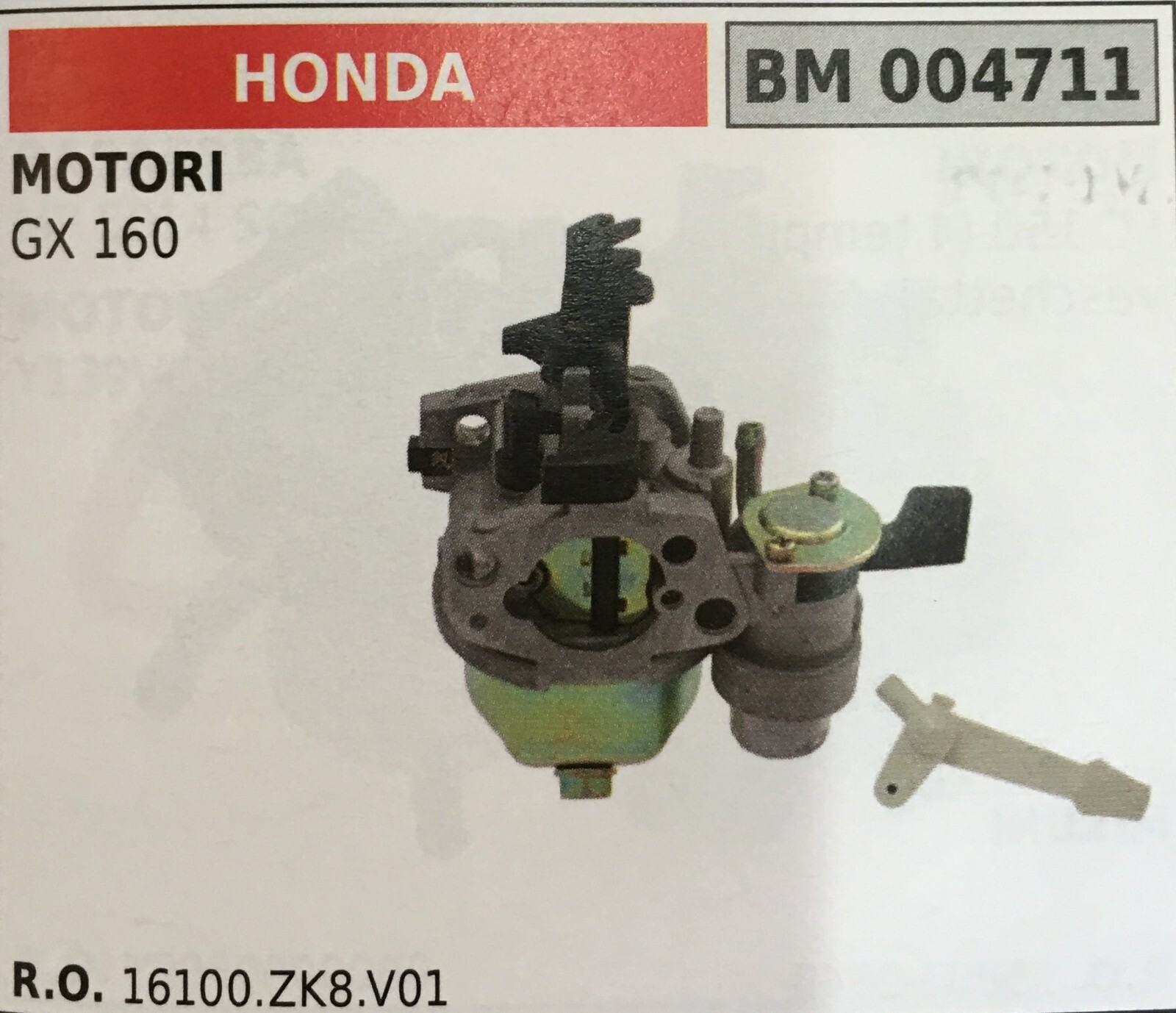 CARBURATORE A VASCHETTA BRUMAR HONDA BM004711 MOTORI GX 160
