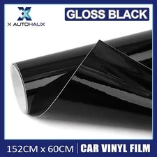 Gloss Black Car Vinyl Wrap Sheet Film Sticker Bubble Free Self Adhesive 152x60cm