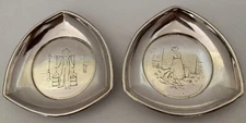 SET OF 10 DOMINICK HAFF STERLING AESTHETIC BUTTER PATS WITH COWS CAT DOG PEOPLE 