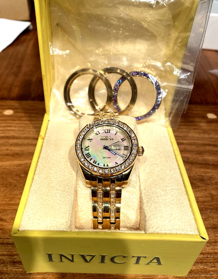 RARO RELOJ INVICTA FLOR SILVESTRE DAMAS NUEVO MODELO 22017 Banda Joya WR100M