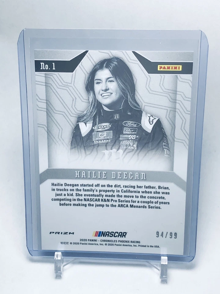 2020 Panini Chronicles Phoenix Racing Hailie Deegan Rookie Card Red Prizm #/99 - Image 2 of 2