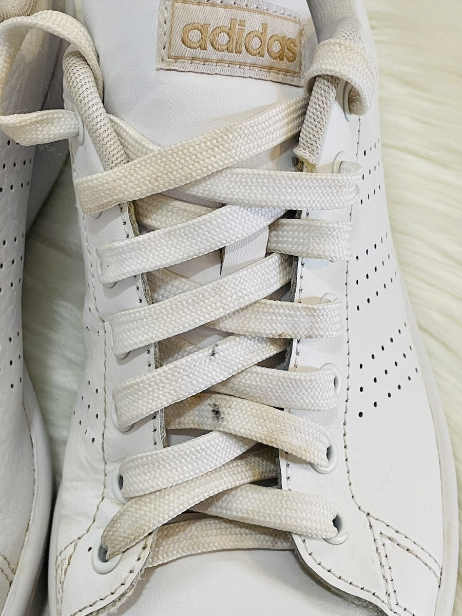 Adidas Advantage Perforated Stripe Women Sneaker In White Size 7.5 | eBay