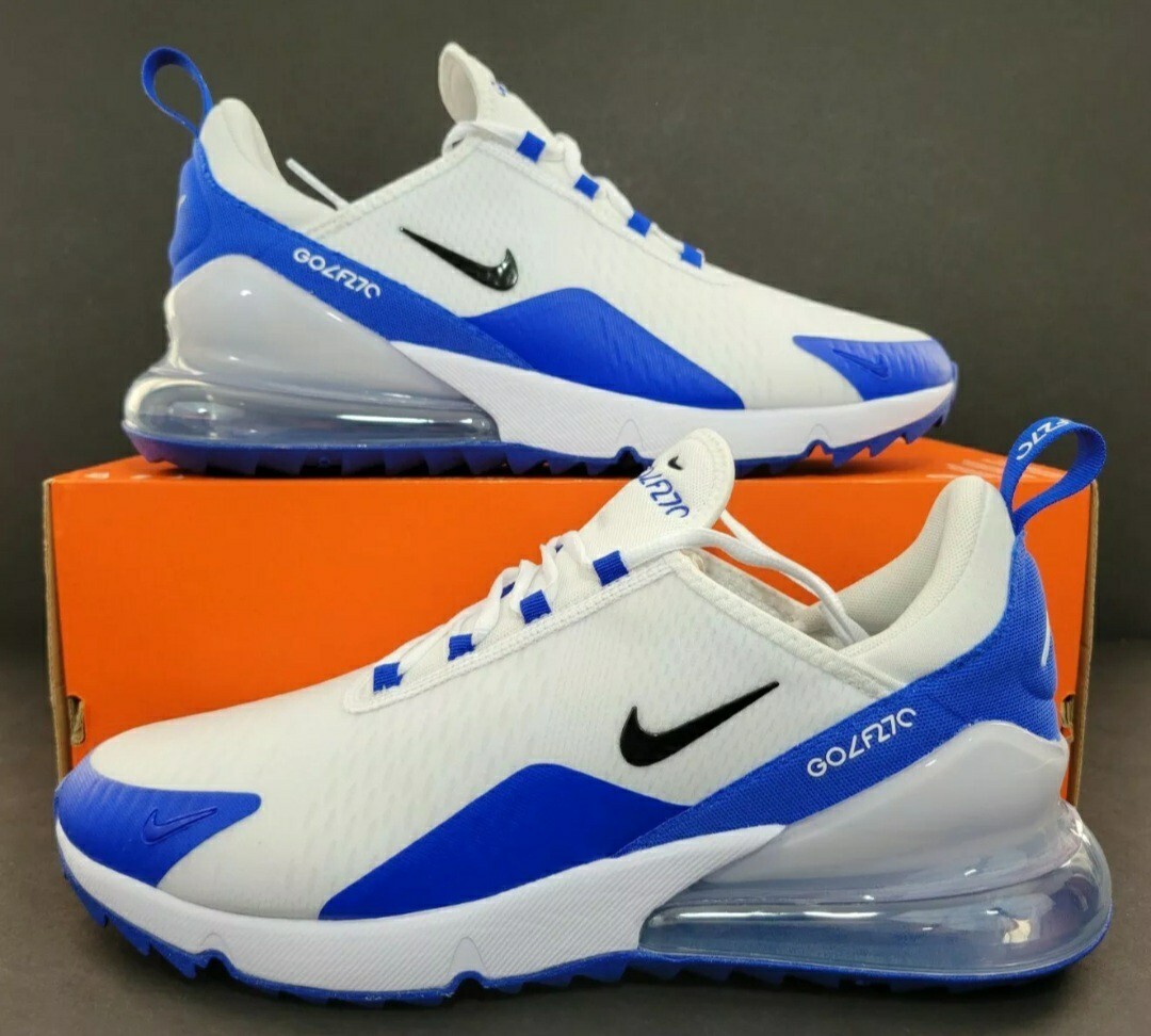 New Nike Air Max 270 G Golf White Racer Blue CK6483-106 Men's Sz
