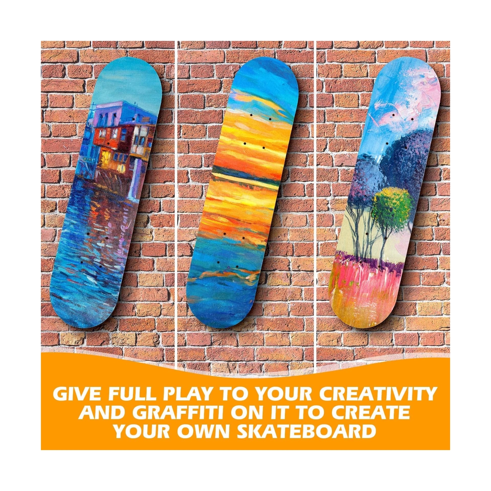 Meooeck 24 Pcs Blank Skateboard Decks Bulk 24 x 6 Inch Professional