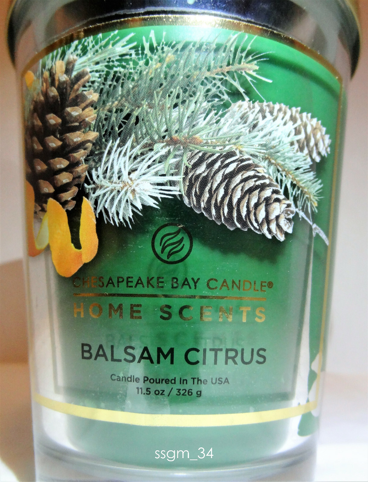 Home Scents by Chesapeake Bay Candle BALSAM CITRUS (11½ oz, 1 Wick) Jar Candle