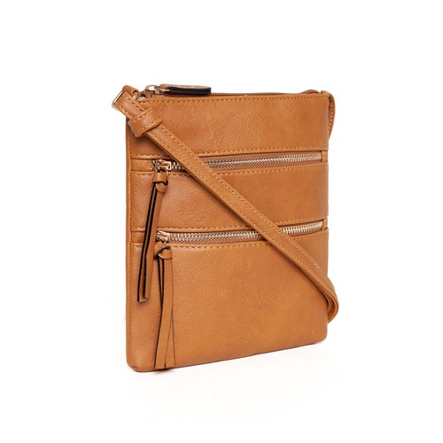 Small Lightweight Shoulder Bag for Women, Mini Multi Zipper Pocket Crossbody Bag