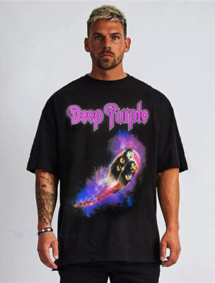 DEEP PURPLE FIREBALL HARD ROCK  BLACK T SHIRTS  MEN'S SIZES