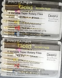 Bid 2 x Dentsply ProTaper Gold Files Assorted SX-F3 21mm