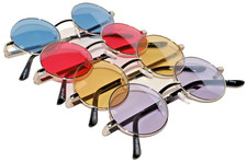 ROUND WOMEN's SUNGLASSES 4 COLORS HIPPIE HIPSTER RETRO METAL FRAME 43MM