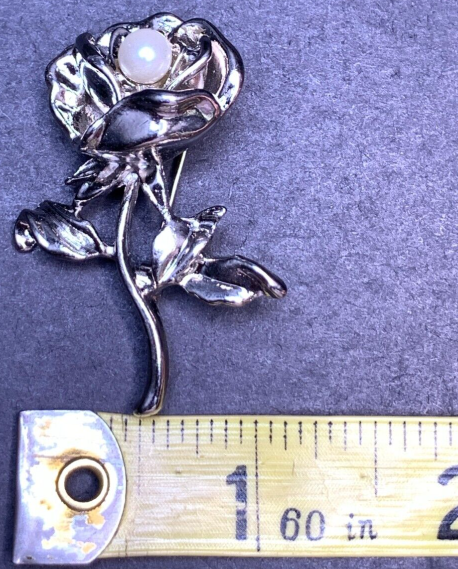 Vintage Rose Flower Brooch Pin