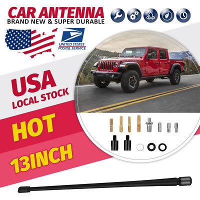 MGT 13'' Short Black Rubber Antenna Mast AM/FM for GMC SIERRA 2006-2023 New