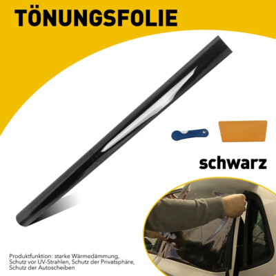 Auto Fenster Schwarz TINT 5% VLT Folie 300x75cm Tönungsfolie Sonnenschutzfolie