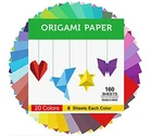 Origami Paper Double Sided Color - 160 Sheets - 20 Colors - 6 Inch Square Easy