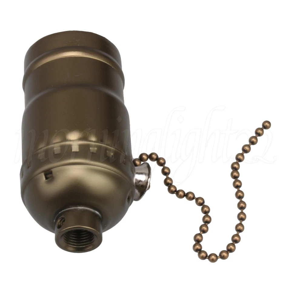 10pcs AC110-240V E27 Vintage Aluminum Chain Lamp Holder Bronze - Image 4 of 4