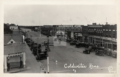 Coldwater KS Kansas 2 1926 RPPC Photo Postcard COPY