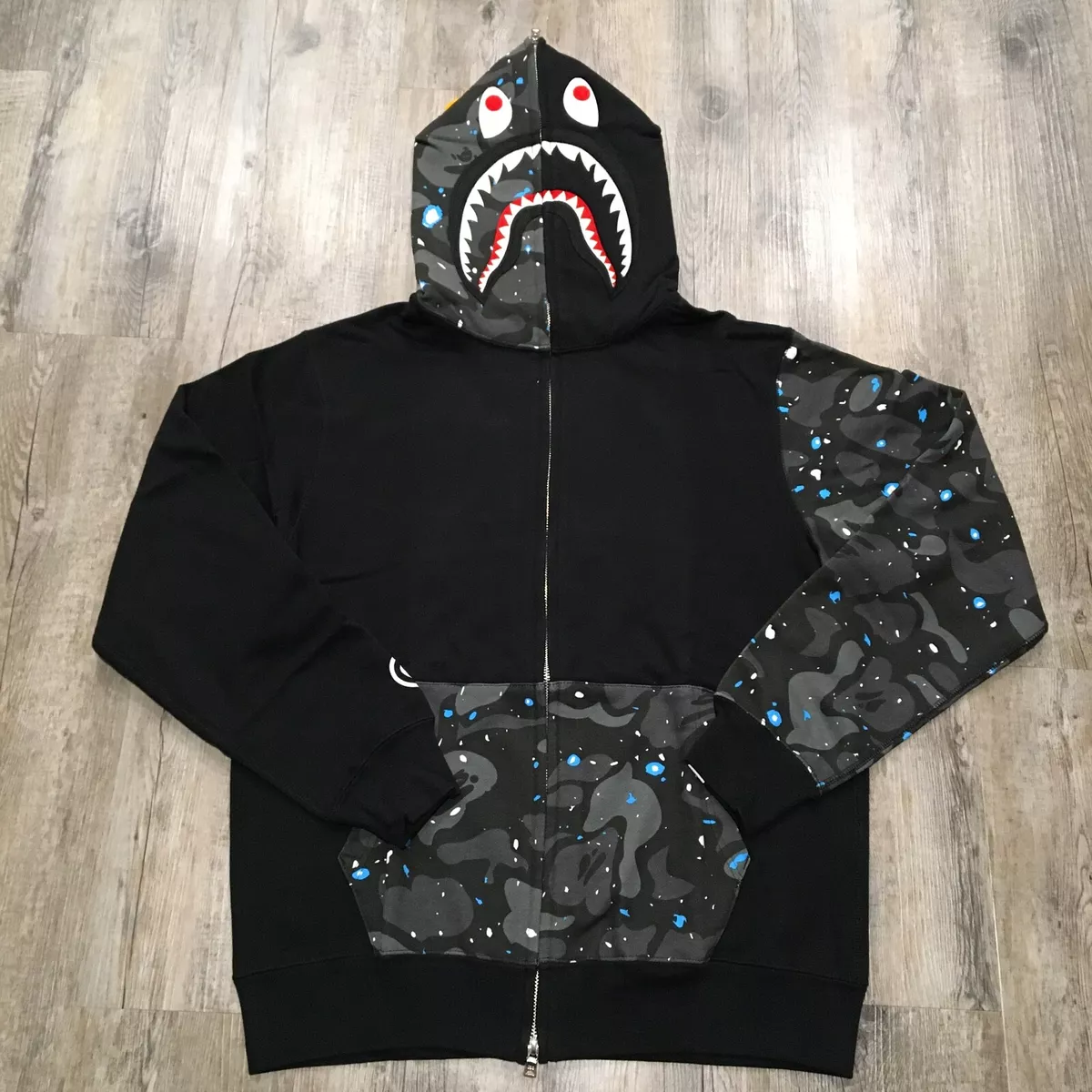 *Glows in the Dark* BAPE Shark Hoodie - Space Camo Half Face - S,M