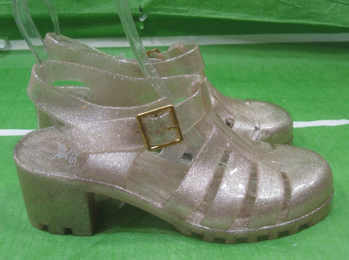オーダー専用 new GOLD/CLEAR Summer Beach Retro SLINGBACK Jelly Sandal WOMEN