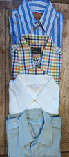MENS VTG 70s 80s Short Sleeved Shirts 4 Asst Colors Brands Styles M/L 15 - 16