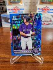 Robby Martin Jr 2022 1st Bowman Chrome Blue Lava Refractor SP # 065/150 Rockies