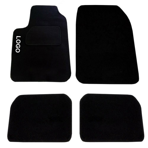 Tappetini Auto ASC Per Renault Twingo II CN0 (2007-2014) - Moquette Nera, Bordo Antiscivolo, Battitacco In Gomma