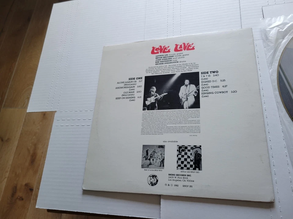 LOVE - Live 1978 ARTHUR LEE Psych Rock Whiskey A Go Go PICTURE DISC Lp Foto 3 de 4