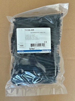 1000 Stück Kabelbinder TY125-30X - Thomas & Betts - Schwarz - 3,3 x 143mm