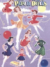 VINTGE 1940s SKATING PAPER DOLL RARE LASER REPRODUCTON~Org SIZE UNCUT NO.1SLER