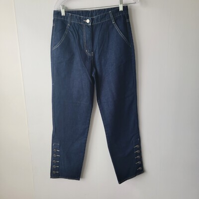 Current Air Women's Jeans size S High Waisted Button Cuff ankle