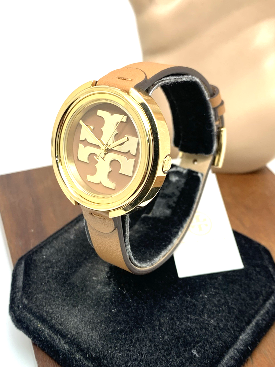 Tory Burch Women's Watch TBW6201 Quartz Brown Dial Gold Leather
