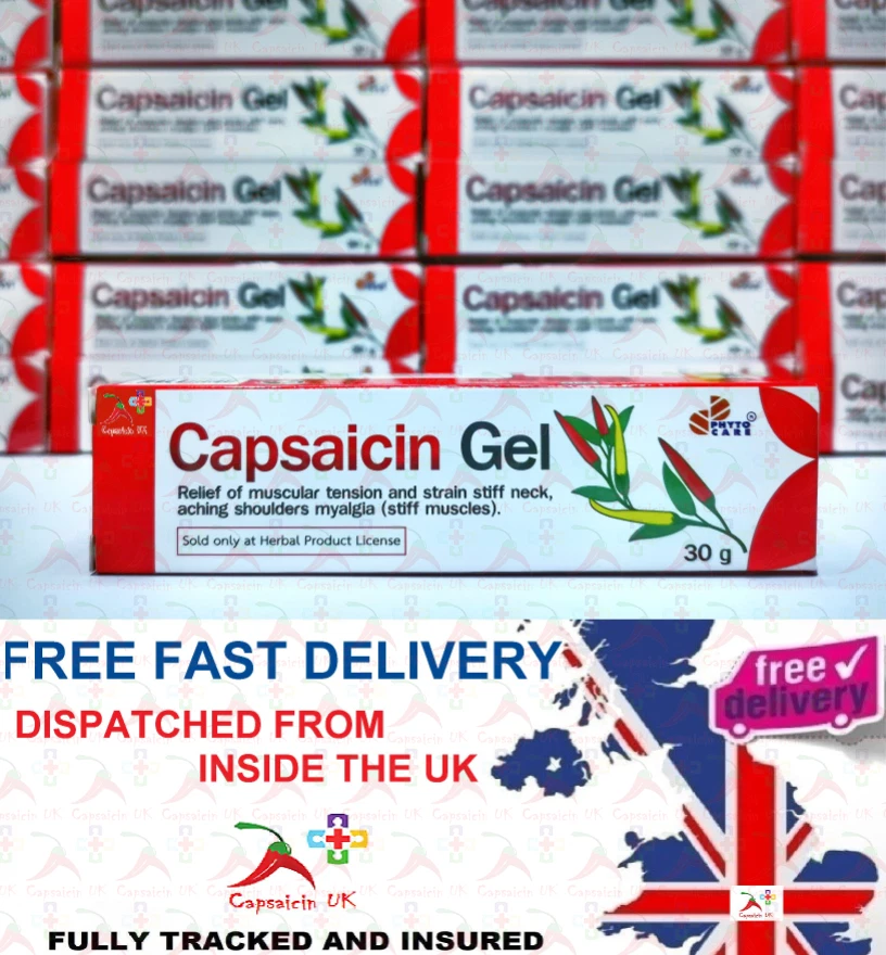 PHYTO CARE - THAI HERBAL CO.LTD CAPSAICIN Capsaicin Hot Herbal Gel Muscular Pain Relief Capsicum - IN STOCK NOW