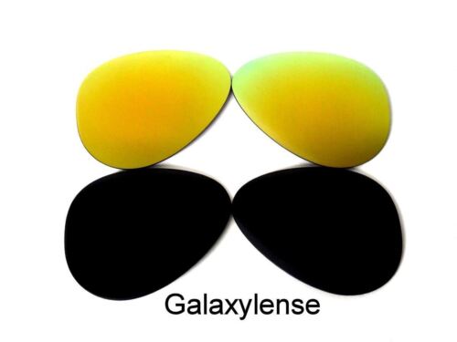 Objectifs de remplacement Galaxy pour Ray Ban RB3025 Aviator noir et or 58 mm polarisé - Photo 1/8