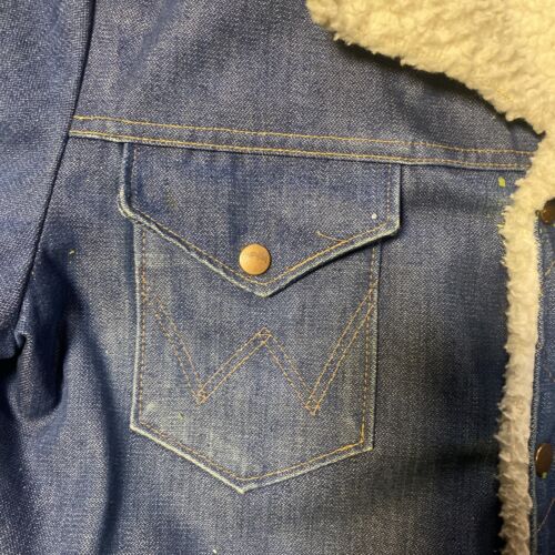 Vintage 80s Wrangler Wrange Coat Western Denim Jacket Size L | eBay
