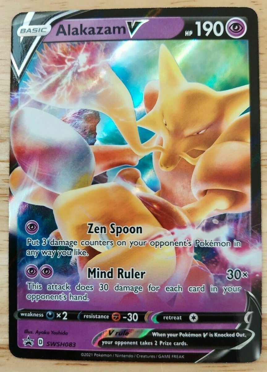 ULTRA RARE Alakazam V SWSH083 - NM Promo Full Art Pokemon