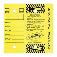 250 Self-Laminating Key Tags with Rings Versa Tags Yellow Durable Protection