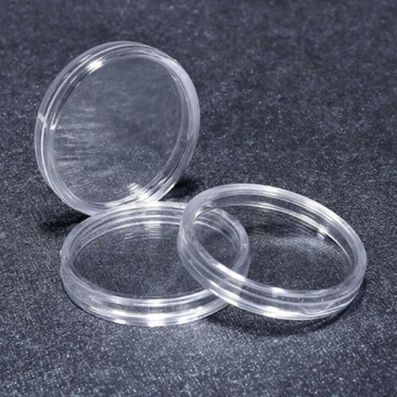 100 pièces Capsules pour pièces de monnaie 27mm pour 2 euro Stockage avec boîte - Photo 3/4