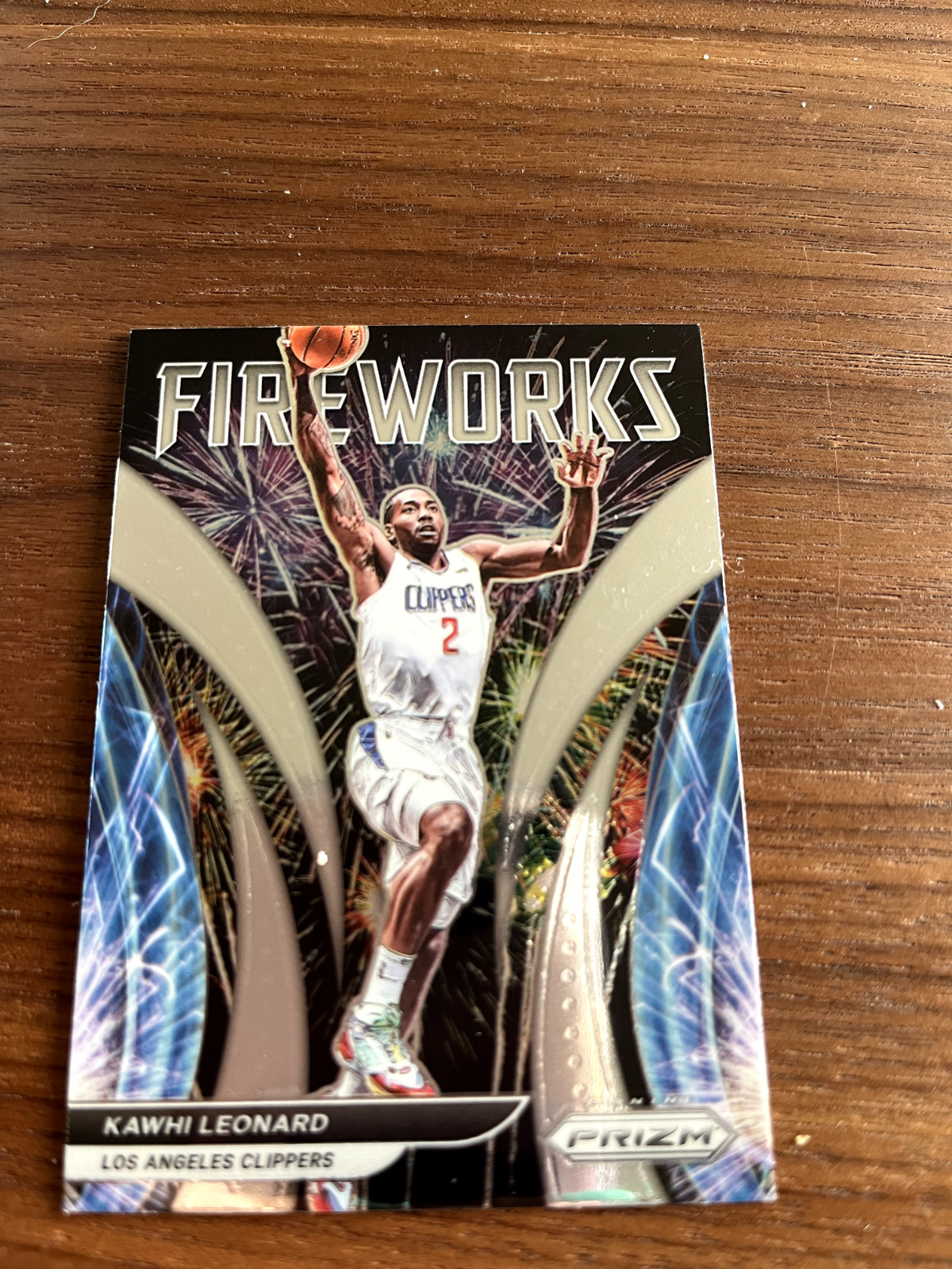 2021-22 Panini Prizm - Fireworks Silver Prizm #7 Kawhi Leonard