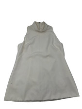  375 Black Halo Women's Ivory Mock-Neck Stretch Sleeveless Sheath Dress Size 8