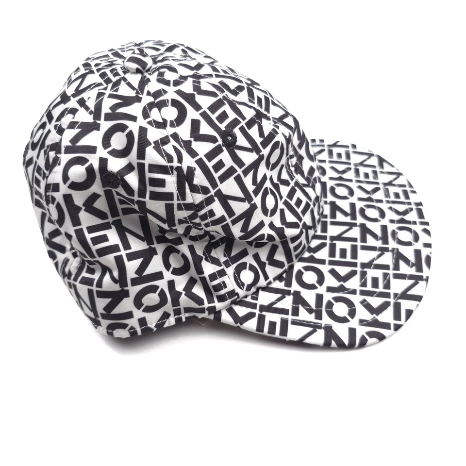 Boné masculino KENZO branco e preto com estampa de logotipo fecho traseiro tamanho único serve para todos - Imagem 2 de 4