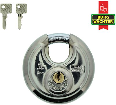 4 x Burg Wächter Rundes Vorhängeschloss Circle 21/70 Gleichschliessend-AKTION!