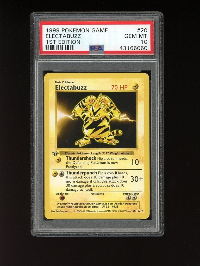 Pokemon PSA 10 GEM MINT Electabuzz 1st Edition Base Set Pokemon PSA 10 GEM MINT Electabuzz 1st Edition Base Set