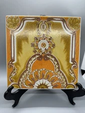 Vintage Retro Terracotta Tile Trivet Made In Italy Tuscan Rustic Italian Decor