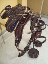 Brown Nylon Synthetic Patent Driving Harness With Designer patchwork in 5 Sizes