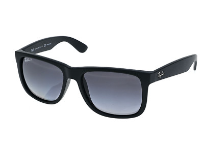 Ray-Ban Unisex Justin Polarized 55mm Square Black Sunglasses R1009