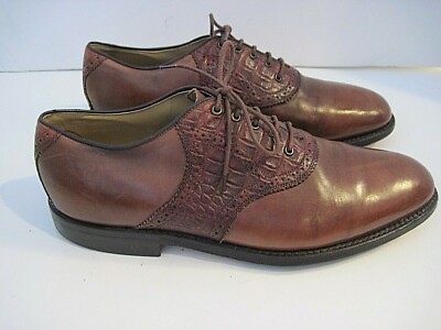 Stuart & Laud Brown Leather Croc Print Oxford Dress Shoes Size 9 D Stuart & Laud Brown Leather Croc Print Oxford Dress Shoes  main image 4