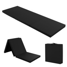 6x2 FT Tri-Fold Exercise Mat Carrying Handles Gymnastics Home Gym Black Yoga Mat